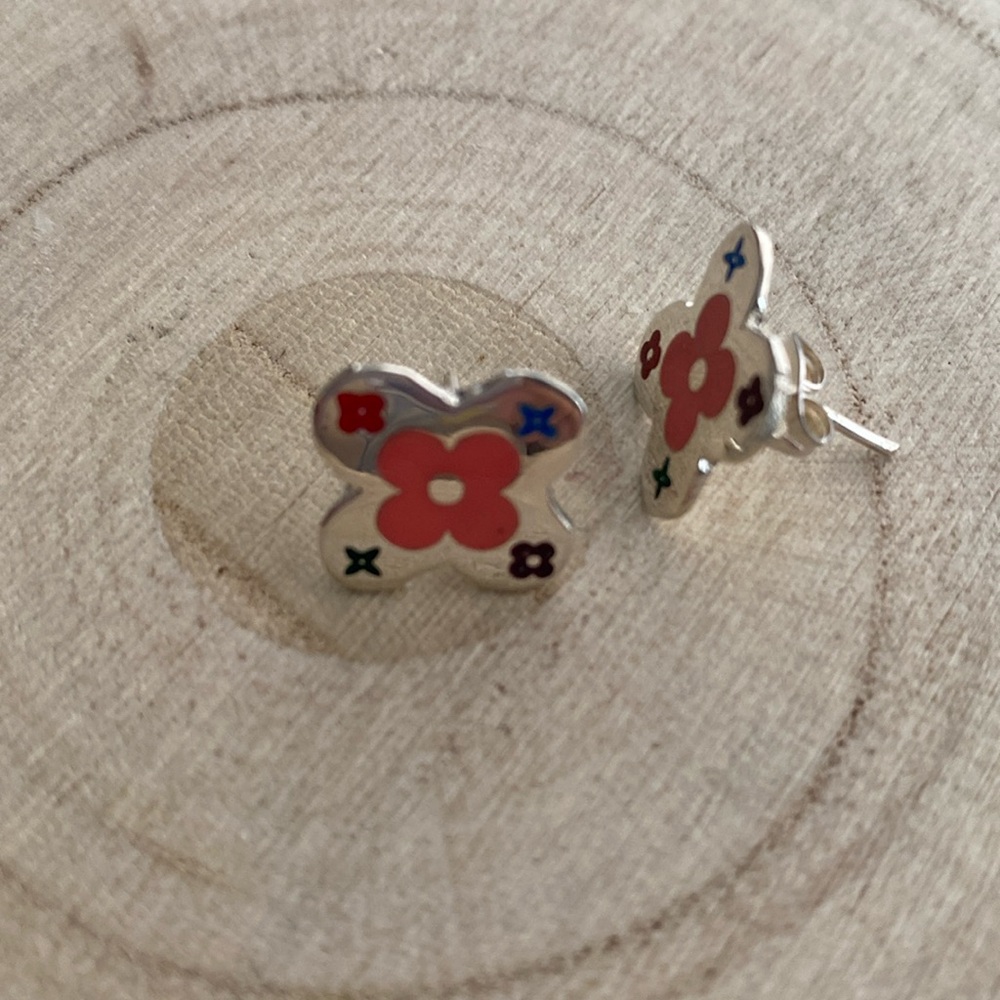 Earrings flower 925 Sterling Silver fashion Made in Mexico